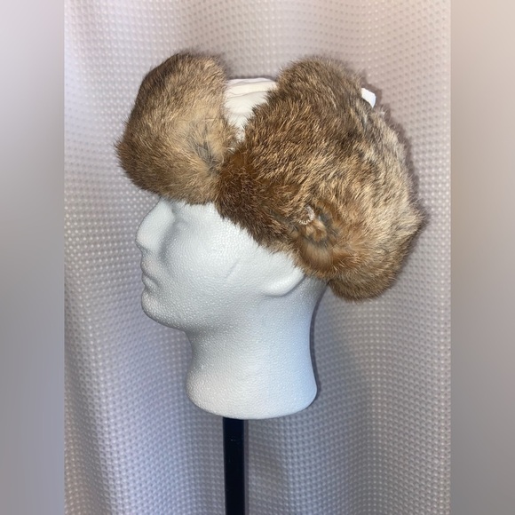 Men’s SIMONS Le 31 white Trapper Aviator Winter hat with genuine Fur size medium - Picture 15 of 16